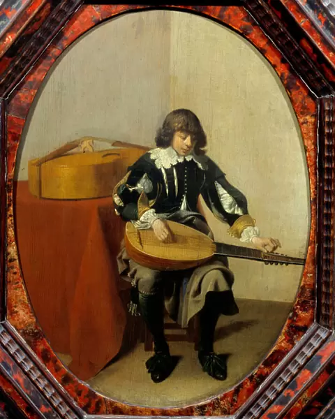 Young musician. Painting by Willem Cornelisz Duyster (1600-1635) Ec. Hol. 17th century