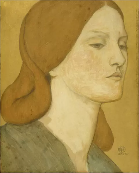 No. 1575 Head of a girl in a green dress (Elizabeth Siddal), 1850-65 (w  /  c)