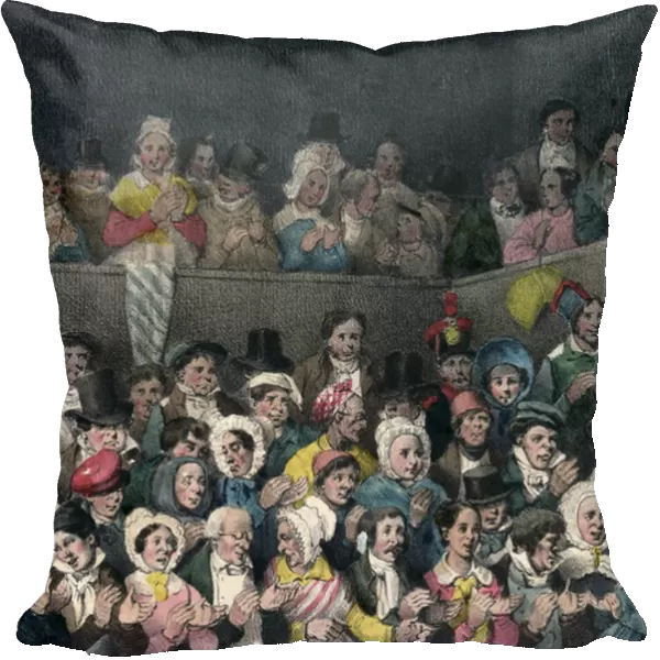 Spectators Applauding at the Theatre, engraved by Benard and Frey, 1837 (colour litho)