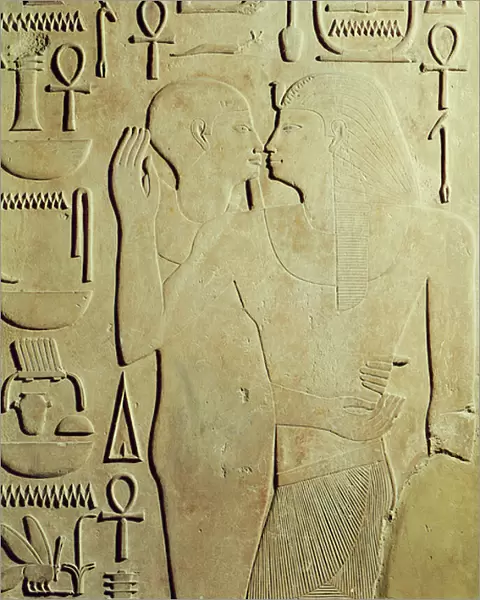 Sesostris I (ruled 1971-28 BC) being Embraced by the God Ptah