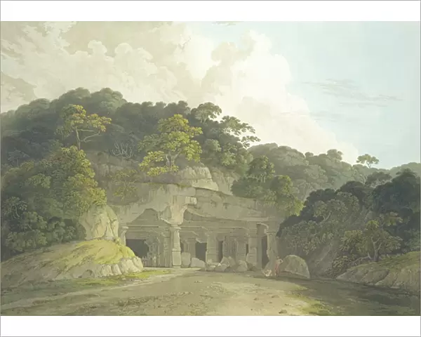 The Entrance to the Elephanta Cave, plate 58 from Oriental Scenery
