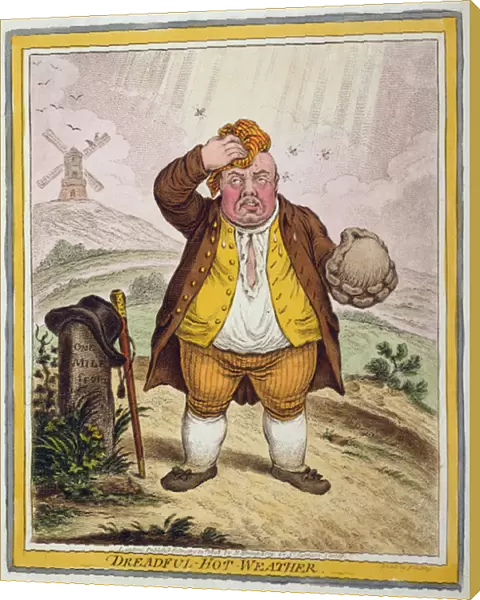Dreadful-Hot Weather, published by Hannah Humphrey in 1808 (hand-coloured etching)