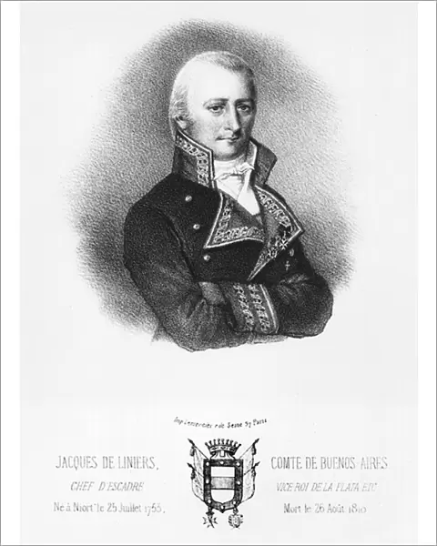 Jacques de Liniers (1753-1810) early 19th century (litho) (b  /  w photo)