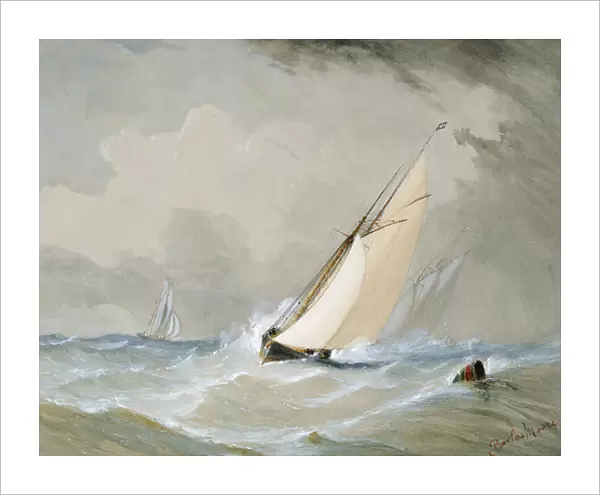 Miranda Working in from the Weilingen Light Ship in a Heavy Wind - Ostend 1880