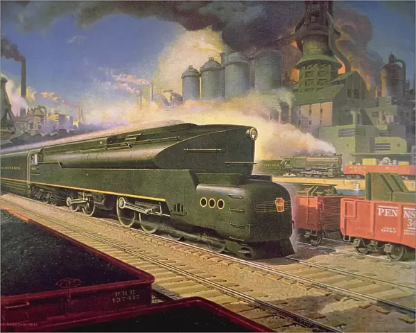 Power locomotive, 1945 (colour litho)