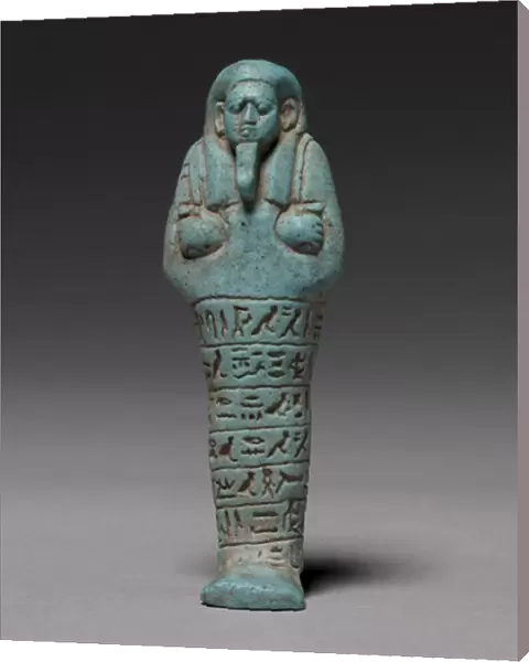 Shawabty of Ankh-Hor, 595-586 BC (pale turquoise with vitreous Egyptian blue)