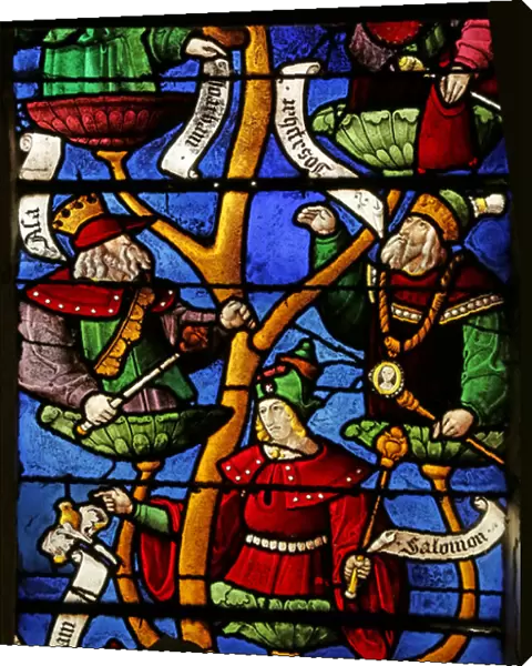Window depicting the Tree of Jesse: Josaphat, Solomon, Joachim (stained glass)
