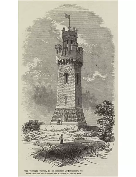 The Victoria Tower, to be erected at Guernsey, to commemorate the Visit of Her Majesty to the Island (engraving)