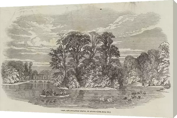 Lake, and Palladian Bridge, at Stowe (engraving)