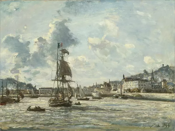 Entrance to the Port of Honfleur, 1863-64 (oil on canvas)