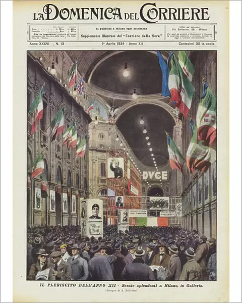 The Plebiscite Of The Year XII - Shining Evenings in Milan, in the Gallery (Colour Litho)