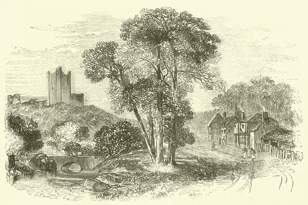 Conisborough (or Conisbourgh) Castle (engraving)