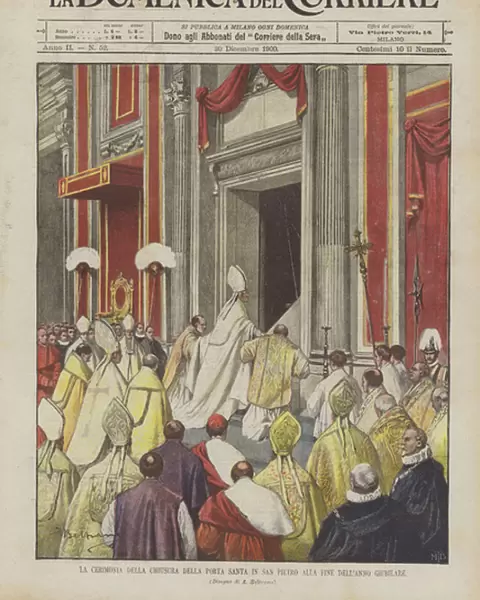 The Ceremony Of The Closing Of The Holy Door In St Peters At The End Of The Jubilee Year (colour litho)