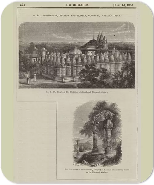 Jaina Architecture, Ancient and Modern, Goozerat, Western India (engraving)