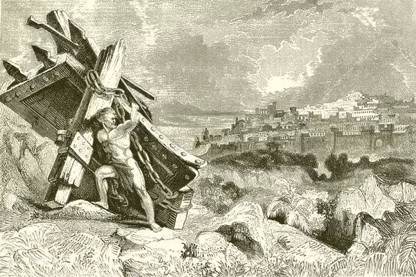 Samson carrying away the gates of Gaza (engraving)