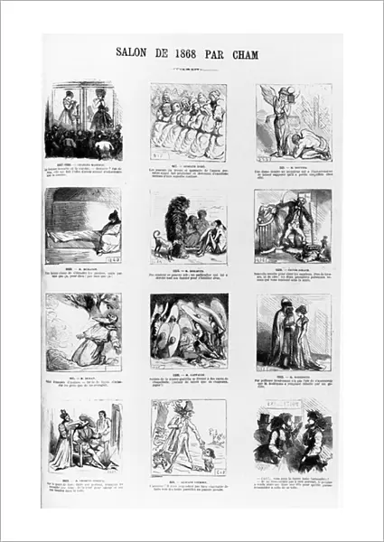 Salon Caricatures of the Paris Salon of 1868, from the magazine Le Charivari