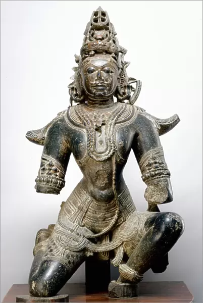 Garuda, from Mandla Fort, Madhya Pradesh, 1200 AD (black stone)