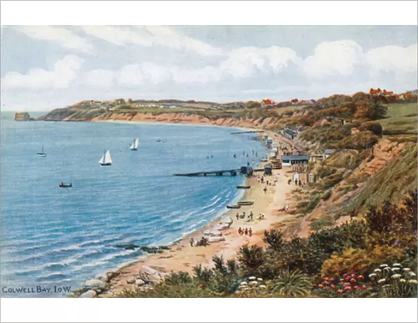 Colwell Bay, I O W (colour litho)