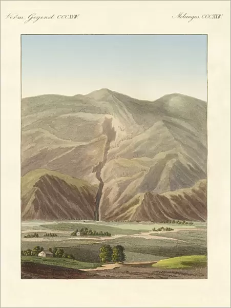 Schumla and its settings (coloured engraving)