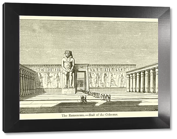 The Rameseum, Hall of the Colossus (engraving)