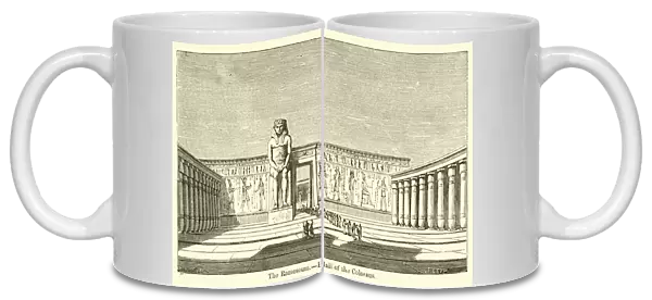 The Rameseum, Hall of the Colossus (engraving)
