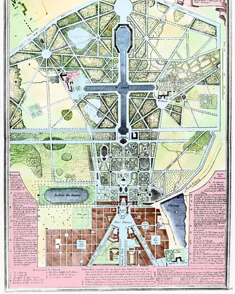 A New Plan of the Town, Chateau and Gardens of Versailles, 1714 (engraving)