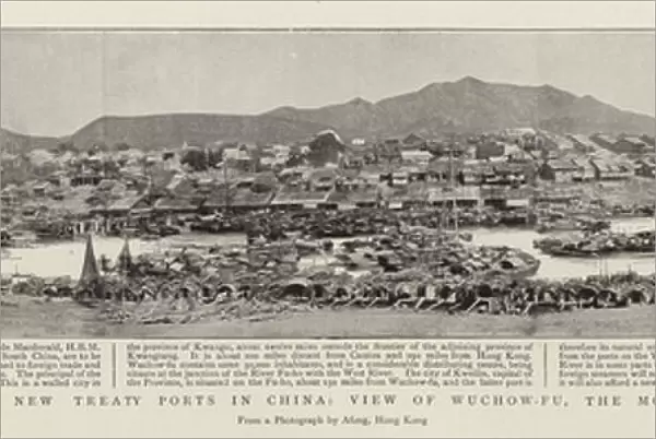 The Opening of Three New Treaty Ports in China, view of Wuchow-Fu, the most important of them (engraving)