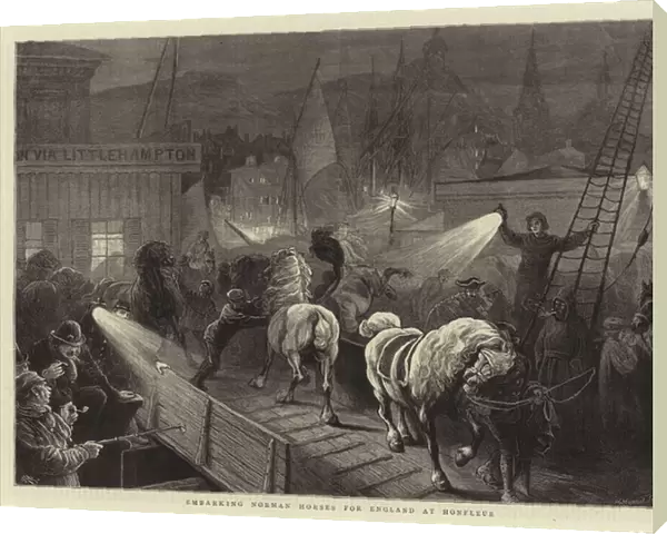 Embarking Norman Horses for England at Honfleur (engraving)