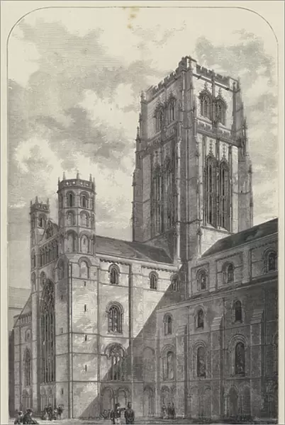 Durham Cathedral, the Central Tower Restored (engraving)