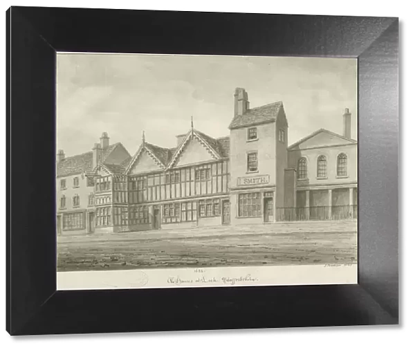 Leek Town - Old Houses: sepia drawing, 1844 (drawing)