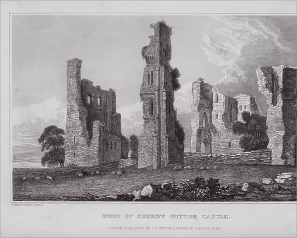 Ruins of Sheriff Hutton Castle (engraving)
