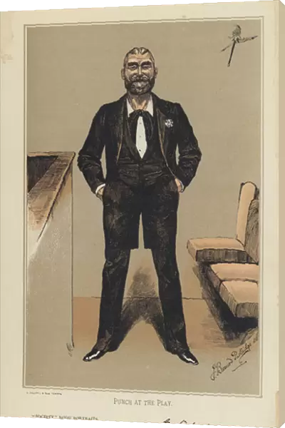Mr F C Burnand, Editor of Punch (colour litho)