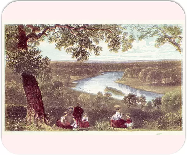 View from Terrace, Richmond Hill (colour litho)