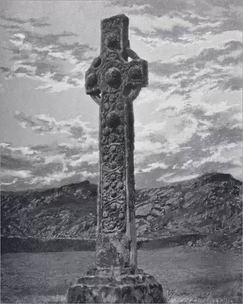 Scotland: St Martins Cross, Iona (b  /  w photo)