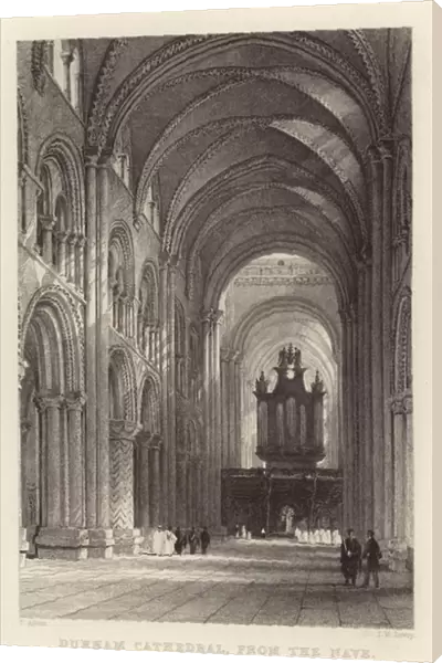 Durham Cathedral, from the Nave (engraving)