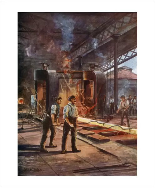 The mill - rolling steel (colour litho)