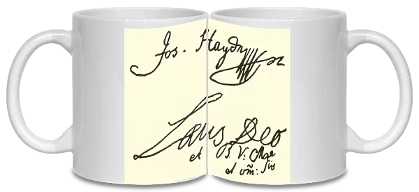 (Franz) Josef Haydn, 1732-1809, signature (engraving)