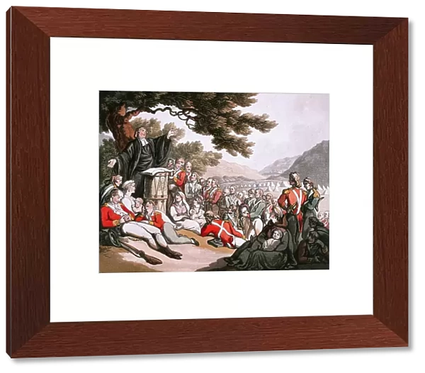 Soldiers Attending Divine Service, 1798 circa (aquatint)