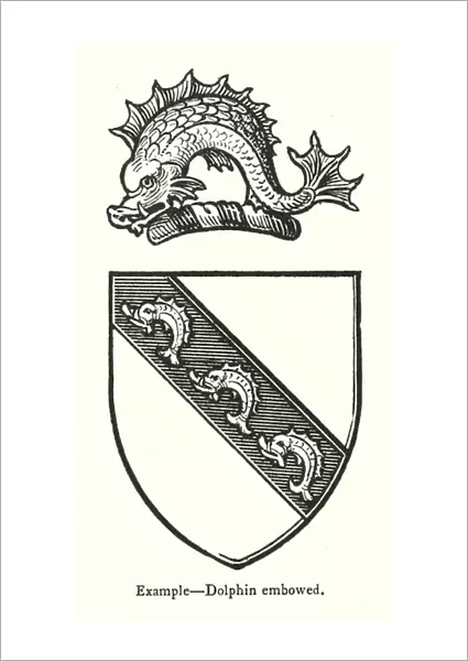 Example, Dolphin embowed (engraving)