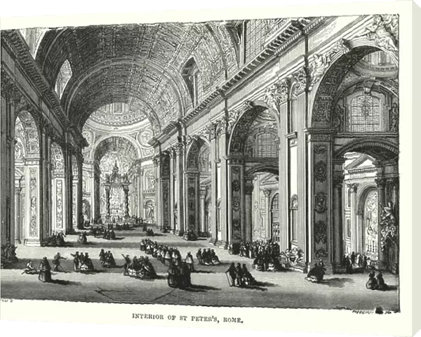 Interior of St Peter s, Rome (engraving)