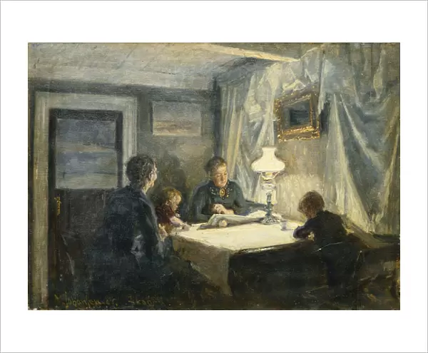 Evening in Skagen (The Artists Family), 1886 (oil on canvas)