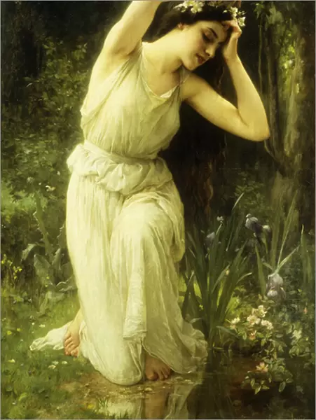 A Nymph in the Forest (oil on canvas)