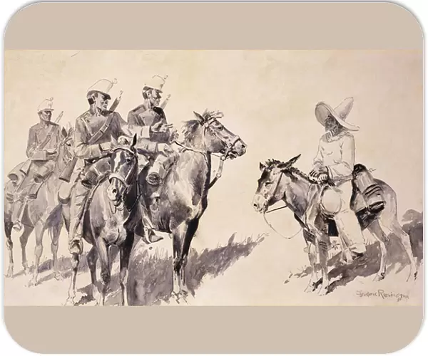 Mexican Gendarmes asking the Way, 1890 (pen and brush and black ink on paper laid