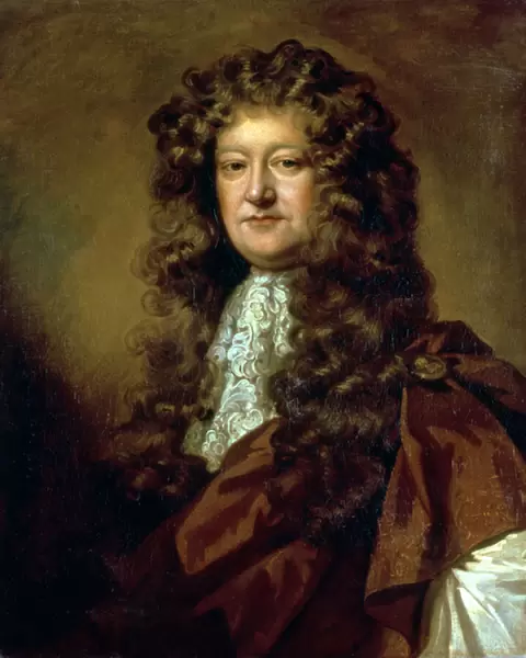 Portrait of a gentleman in brown cloak and white jabot (oil on canvas)