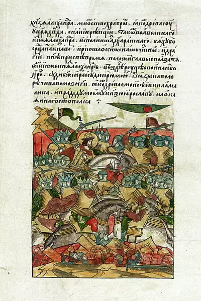 Battle on the Ice, 5th April 1242, c. 1568-76 (vellum)