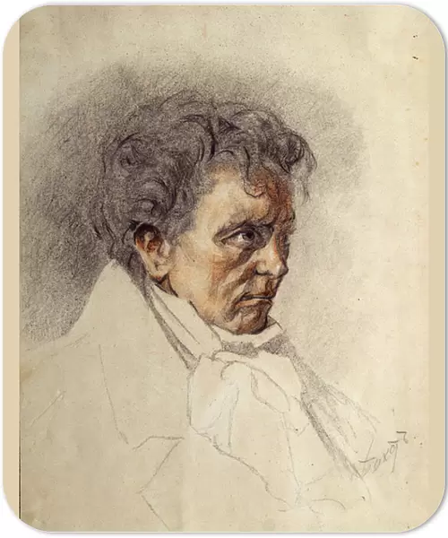 Portrait of Ludwig van Beethoven (w  /  c & pastel on paper)