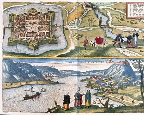 Nove Zamky, Slovakia and Visegrad, Hungary, 1595 (engraving, 1598)