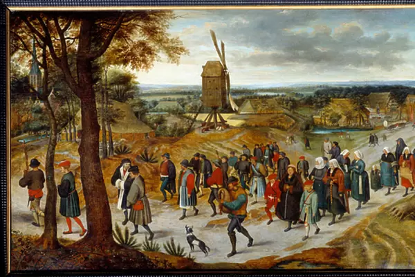 The wedding procession by Pieter Brueghel II the Young known as Brueghel d