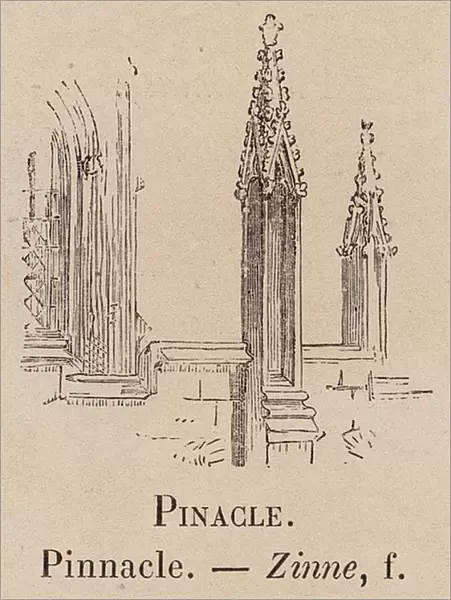 Le Vocabulaire Illustre: Pinacle; Pinnacle; Zinne (engraving)