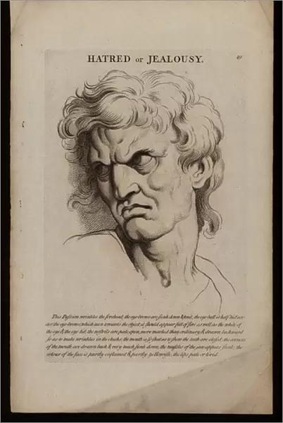 Le Bruns Passions of the Soul: Hatred or Jealousy (engraving)